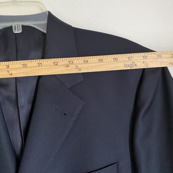 Eduard Dressler Men Suit Blazer 42 EU 52 Navy Gold Button Wool Lightweight - Picture 5 of 15